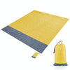 Polyester Waterproof Plaid Cloth Pocket Picnic Mat Outdoor Camping Beach Mat, Size: 2.1 x 2m(Yellow + Gray)