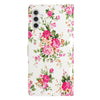 For Samsung Galaxy A26 5G Colored Drawing Leather Phone Case(Peonies)