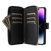 For iPhone 14 Pro Max Nine-card Slots Zipper Wallet Bag Leather Phone Case(Black)