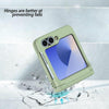 For Samsung Galaxy Z Flip6 5G Spring Rubber Chain Card Slot PC Folding Phone Case with Stand(Light Green)