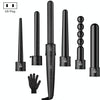 6 In 1 Tube Changed LED Display Tourmaline Ceramic Hair Curler(US Plug)