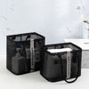 Mesh Toiletry Bag Basket Drainable Bath Bag Foldable Large Open Tote Bag Short Gray