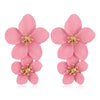 1 Pair Ladies Fashion Geometric Flower Earrings(Pink)