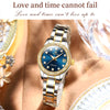 OLEVS 7003 Women Multifunctional Waterproof Mechanical Watch(Gold + Blue)