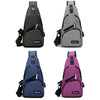Dxyizu Multi-Function Portable Casual Canvas Chest Bag Outdoor Sports Shoulder Bag Waist Bag with External USB Charging Interface for Men / Women / Student, Random Logo Delivery(Purple)