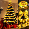 10m 100LEDs USB+Remote LED Christmas Tree Decoration Bronzing Ribbon Lights(Silver-White Light)