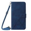 For Samsung Galaxy A32 4G EU Version Crossbody 3D Embossed Flip Leather Phone Case(Blue)