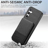 For Samsung Galaxy A25 5G Twill Fabric Leather Vertical Flip RFID Card Bag Phone Case(Black)