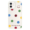 For iPhone 11 Skin Feeling Jelly TPU Hybrid PC Phone Case(Polka Dot Smile White)