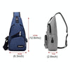 Dxyizu Multi-Function Portable Casual Canvas Chest Bag Outdoor Sports Shoulder Bag Waist Bag with External USB Charging Interface for Men / Women / Student, Random Logo Delivery(Blue)