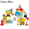 51pcs /Box Children Large Particle Assembly Building Blocks Boys City Engineering Construction Puzzle DIY Toys
