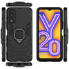 For Vivo Y20 PC + TPU Shockproof Protective Case with Magnetic Ring Holder(Black)