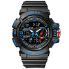 SMAEL 8043 Multifunctional Dual Display Shockproof Outdoor Waterproof Sports Quartz Watch(Black Blue)