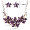 Crystal Enamel Flower Jewelry Sets For Women(Purple)
