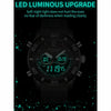 SANDA 3106 Dual Digital Display Men Outdoor Sports Luminous Shockproof Electronic Watch(Black Red)