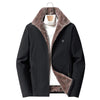 Autumn and Winter Middle-aged Dad Jacket Men Velvet Thickening Clothes, Size: M(Gray)