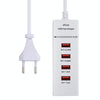 5V 4.1A 4 USB Ports Charger Adapter with Power Plug Cable, Cable Length: 1.5m, EU Plug(White)