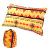 Portable Ethnic Style Automatic Inflatable Pillows Outdoor Camping Tent Camping Equipment Car Travel Pillows(Orange Stripes)