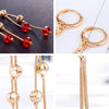 Personality Sweet Fairy Qualities Fashion Long Tassel Crystal Earrings(Red)