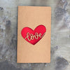Retro Kraft Paper Hollowed Love Greeting Card Valentine Day Message Card(Love)