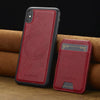 For iPhone XS Max LC.IMEEKE L3 Series Detachable RFID Card Bag Magsafe Phone Case(Red)