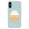 For iPhone X / XS Skin Feeling Jelly TPU Hybrid PC Phone Case(Ice Cream Polka Dot Light Green)