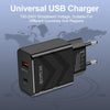 LZ-715 20W PD + QC 3.0 Dual-port Fast Charge Travel Charger with USB to 8 Pin Data Cable, EU Plug(White)