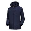 Men Casual Youth Full Zip Hooded Rainproof Jacket, Size: L(Dark Blue)
