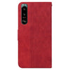 For Sony Xperia 5 III Geometric Embossed Leather Phone Case(Red)