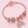 SL131 20cm Women Rose Gold Beaded Bracelet