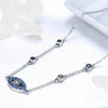 Magic Eye S925 Sterling Silver Necklace Ladies Blue Eye Inlaid Zircon Necklace