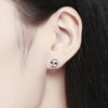 Skull Shape S925 Sterling Silver Stud Earrings Zircon Earrings