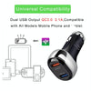 YSY-312 18W Portable QC3.0 Dual USB Mobile Phones and Tablet PCs Universal Car Charger(Black)