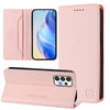 For Samsung Galaxy A73 5G RC01 Dual-Folded Magnetic Suction RFID Leather Phone Case(Pink)