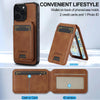 For iPhone 15 Pro LC.IMEEKE L3 Series Detachable RFID Card Bag Magsafe Phone Case(Brown)