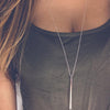 Women Simple Chain Choker Sweater Necklace(Silver)