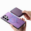 For Samsung Galaxy S25 Ultra 5G Retro Magsafe Card Bag PU Back Cover Phone Case(Purple)