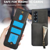 For Samsung Galaxy Z Fold4 Zipper Wallet Split MagSafe Leather Back Phone Case(Black)