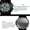SKMEI 1016 Multifunctional Men Outdoor Sports Camouflage Noctilucent Waterproof Double Digital Watch (Blue)