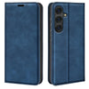 For Samsung Galaxy S25 5G Retro-skin Magnetic Suction Leather Phone Case(Dark Blue)