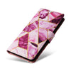 For Samsung Galaxy S25+ 5G Marble Bronzing Stitching Leather Phone Case(Purple)