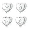 S925 Sterling Silver Platinum-plated Love Letters DIY Beads(E)