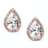 Heart Seed Drop Earrings Zircon Fashion Stud Earrings, Metal Color:rose gold