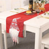 Christmas Tablecloth Santa Claus Table Runner Hotel Banquet Table Flag for Festival Decoration(Red)