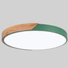 Wood Macaron LED Round Ceiling Lamp, Stepless Dimming, Size:23cm(Green)