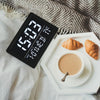 Large Screen LED Clock Bedside Multifunctional Electronic Alarm Clock(White Shell White Light)