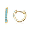 S925 Sterling Silver Circle Earrings Zircon Earrings (Blue Gold)