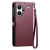 For Redmi Note 13 Pro+ 5G Global Wallet Multi-card Slot Leather Phone Case with Lanyard(Wine Red)