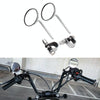 SF-127 Motorcycle Small Round Rearview Mirror Reversing Mirror(Silver Plating)