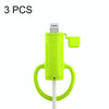 3 PCS Soft Washable Data Cable Silicone Case For Apple, Spec: 8 Pin (Mustard Green)